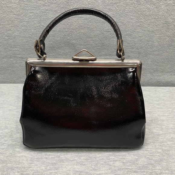Unbranded | Bags | Vintage Black Patent Leather Snap Closure One Handle ...